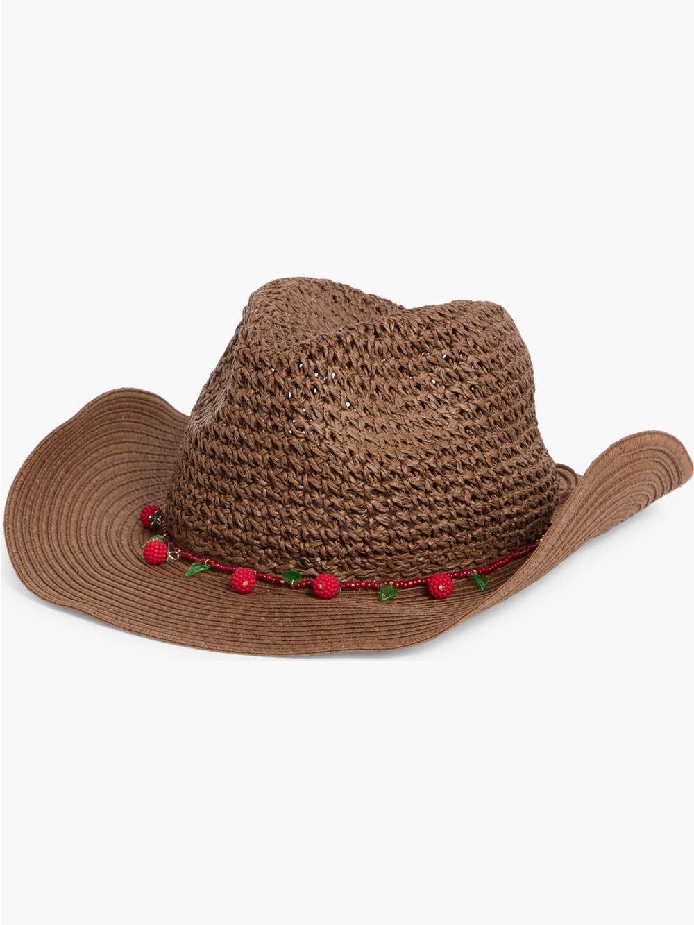 BCBGeneration Beaded Crochet Straw Cowboy Hat